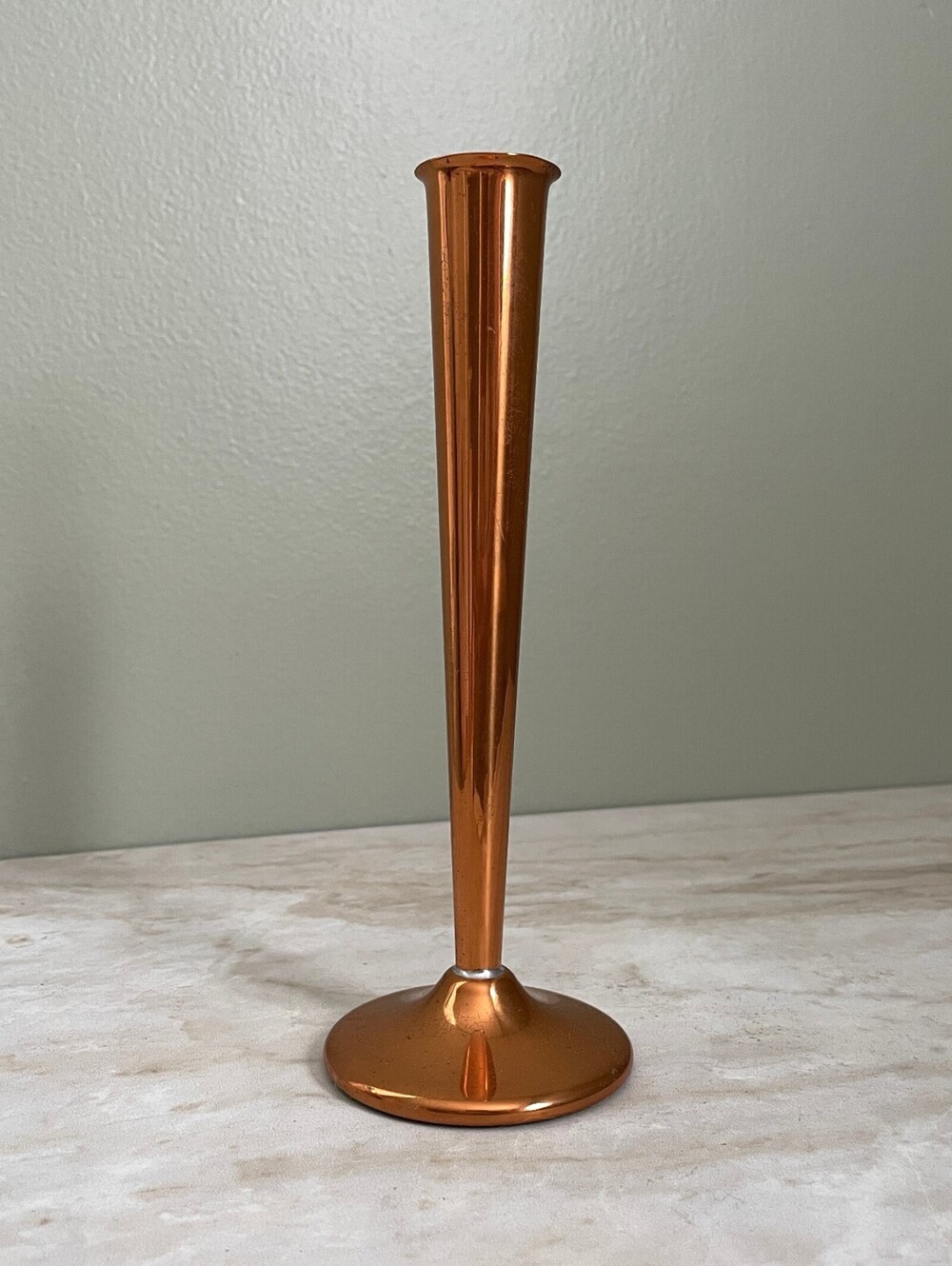 Vintage Coppercraft Guild Copper Metal Bud Vase | Mid-Century Modern